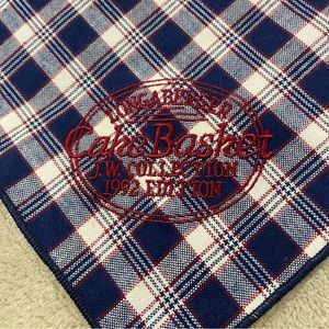 Longaberger 1992 JW Collection Cake Basket Liner Navy Red Cream Plaid